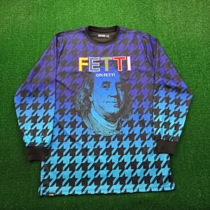 Contender Fetti Shirt Mens 2XL/XL Blue Long Sleeve Franklin Fetti Streetwear